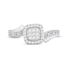 Thumbnail Image 3 of Multi-Diamond Cushion Halo Fashion Ring 1/6 ct tw Sterling Silver