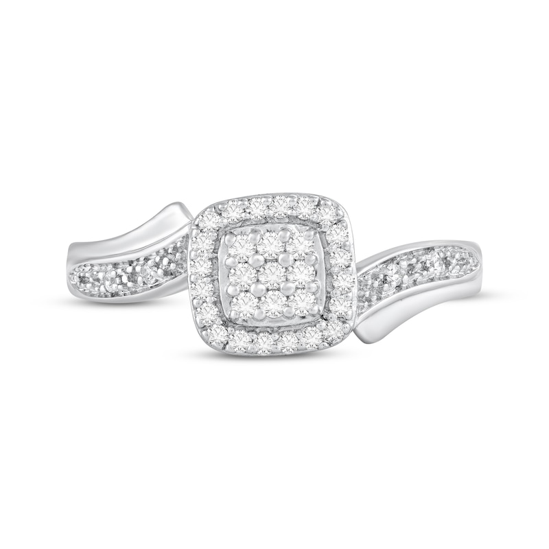 Main Image 3 of Multi-Diamond Cushion Halo Fashion Ring 1/6 ct tw Sterling Silver