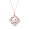 Thumbnail Image 1 of Diamond Scalloped Cluster Necklace 3/4 ct tw 14K Rose Gold 18&quot;