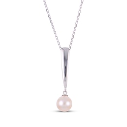 Cultured Pearl Drop Necklace Sterling Silver 18&quot;