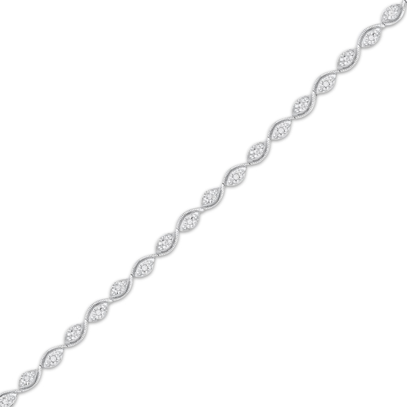 Main Image 2 of Diamond Marquise Link Bracelet 1/6 ct tw Sterling Silver 7&quot;