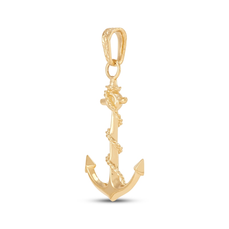 Main Image 2 of Anchor & Rope Necklace Charm 10K Yellow Gold