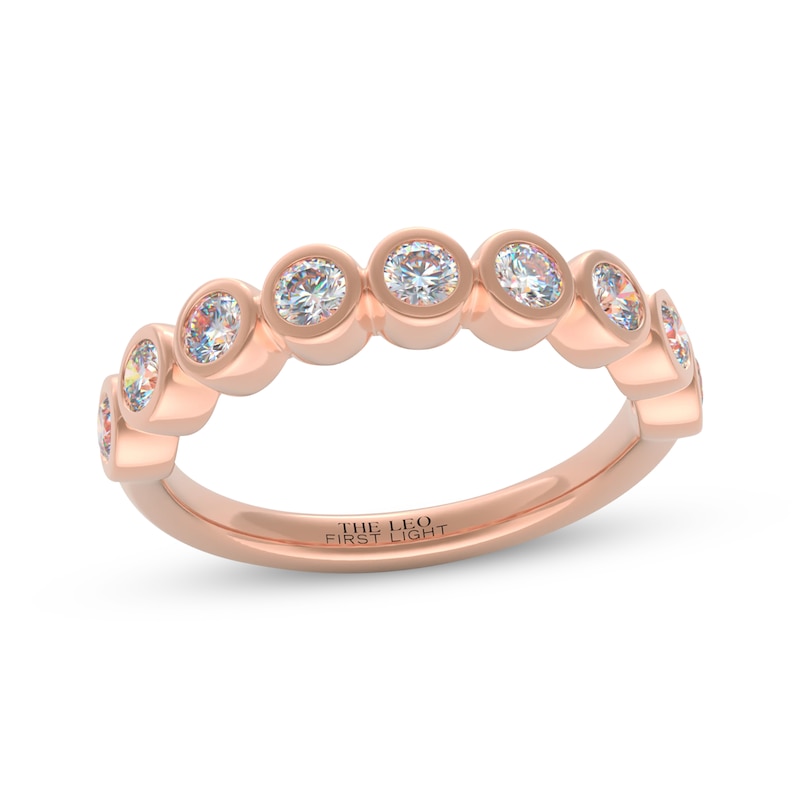 THE LEO First Light Diamond Bezel Anniversary Ring 3/4 ct tw 14K Rose Gold