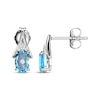 Thumbnail Image 3 of Oval-Cut Swiss Blue Topaz & White Lab-Created Sapphire Earrings Sterling Silver