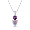 Thumbnail Image 0 of Heart-Shaped Lavender Lab-Created Opal & Amethyst Necklace Sterling Silver