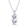 Thumbnail Image 2 of Heart-Shaped Lavender Lab-Created Opal & Amethyst Necklace Sterling Silver