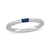 Thumbnail Image 1 of Neil Lane Baguette-Cut Natural Blue Sapphire & Diamond Anniversary Ring 1/4 ct tw 14K White Gold