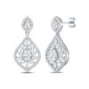 Thumbnail Image 0 of Pear & Marquise-Cut White Lab-Created Sapphire Marquise Frame Dangle Earrings Sterling Silver
