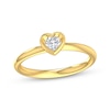 Thumbnail Image 1 of Round-Cut Diamond Solitaire Heart-Shaped Frame Engagement Ring 1/5 ct tw 14K Yellow Gold (I/I2)