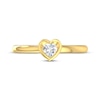 Thumbnail Image 4 of Round-Cut Diamond Solitaire Heart-Shaped Frame Engagement Ring 1/5 ct tw 14K Yellow Gold (I/I2)