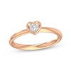 Thumbnail Image 1 of Round-Cut Diamond Solitaire Heart-Shaped Frame Engagement Ring 1/5 ct tw 14K Rose Gold (I/I2)