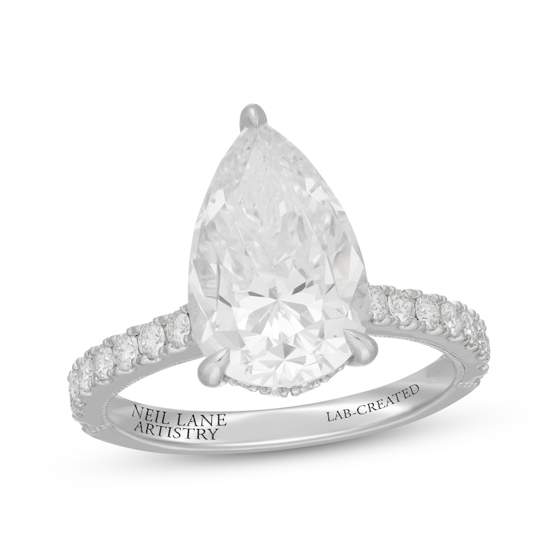 Main Image 1 of Neil Lane Artistry Pear-Shaped Lab-Grown Diamond Engagement Ring 4-5/8 ct tw 14K White Gold