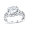 Thumbnail Image 1 of Cushion-Cut Diamond Double Halo Engagement Ring 1-1/4 ct tw 14K White Gold