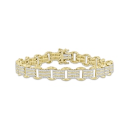 Men's Diamond Link Bracelet 2 ct tw 10K Yellow Gold 8.5&quot;