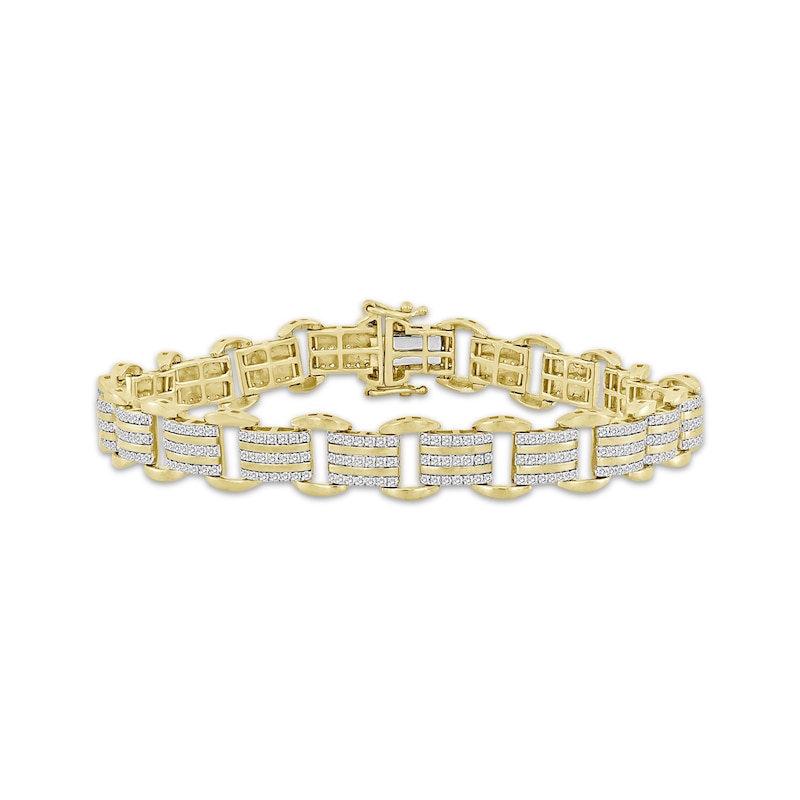 Main Image 1 of Men's Diamond Link Bracelet 2 ct tw 10K Yellow Gold 8.5&quot;