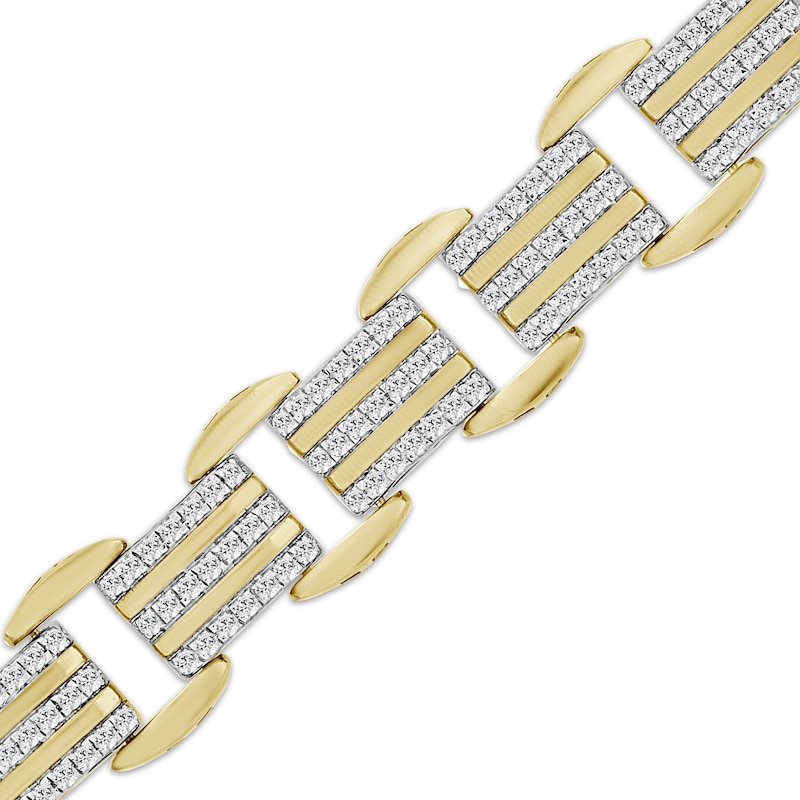 Main Image 2 of Men's Diamond Link Bracelet 2 ct tw 10K Yellow Gold 8.5&quot;