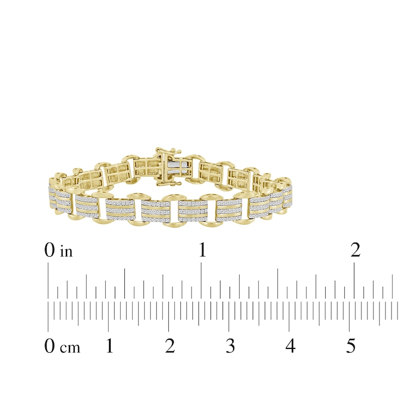 Main Image 5 of Men's Diamond Link Bracelet 2 ct tw 10K Yellow Gold 8.5&quot;