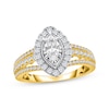 Thumbnail Image 1 of Marquise-Cut Diamond Halo Engagement Ring 1 ct tw 14K Yellow Gold