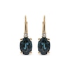 Thumbnail Image 2 of Oval-Cut Natural Blue Sapphire & Diamond Earrings 1/20 ct tw 10K Yellow Gold