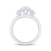 Thumbnail Image 2 of Princess-Cut Diamond Three-Stone Halo Bridal Set 7/8 ct tw 14K White Gold