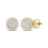 Thumbnail Image 1 of Men's Multi-Diamond Circle Halo Stud Earrings 1/6 ct tw 10K Yellow Gold