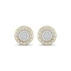 Thumbnail Image 2 of Men's Multi-Diamond Circle Halo Stud Earrings 1/6 ct tw 10K Yellow Gold