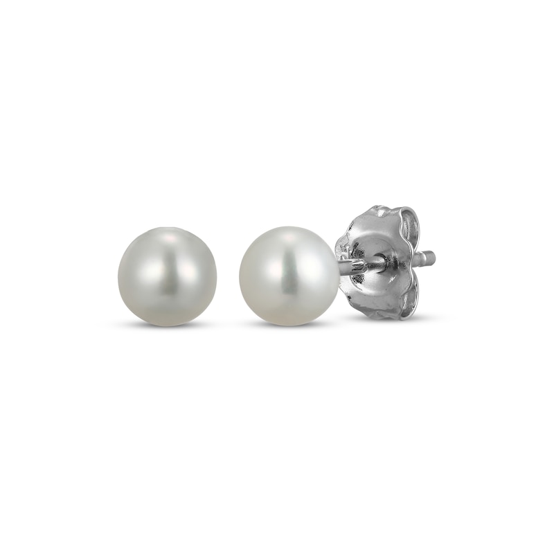 Main Image 2 of Cultured Pearl, Onyx & White Lab-Created Sapphire Three Pair Earrings Set Sterling Silver