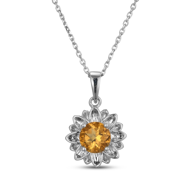 Citrine Flower Gift Set Sterling Silver