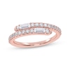 Thumbnail Image 1 of Baguette & Round-Cut Diamond Wrap Ring 1/3 ct tw 14K Rose Gold