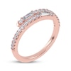 Thumbnail Image 2 of Baguette & Round-Cut Diamond Wrap Ring 1/3 ct tw 14K Rose Gold