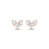 Thumbnail Image 2 of Lab-Grown Diamonds by KAY Princess & Round-Cut Three-Stone Stud Earrings 1/4 ct tw 14K Rose Gold