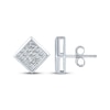 Thumbnail Image 3 of Men's Square-Cut Multi-Diamond Stud Earrings 1-1/4 ct tw Sterling Silver