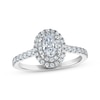 Thumbnail Image 1 of Oval-Cut Diamond Double Halo Engagement Ring 7/8 ct tw 14K White Gold