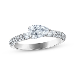 Adore Pear-Shaped Diamond East-West Engagement Ring 1-1/5 ct tw 14K White Gold