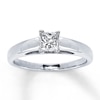 Thumbnail Image 1 of Certified Diamond Ring 1/2 carat Princess-cut 14K White Gold (I/I1)