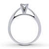 Thumbnail Image 2 of Certified Diamond Ring 1/2 carat Princess-cut 14K White Gold (I/I1)