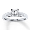 Thumbnail Image 1 of Certified Diamond Ring 3/4 carat Princess-cut 14K White Gold (I/I1)