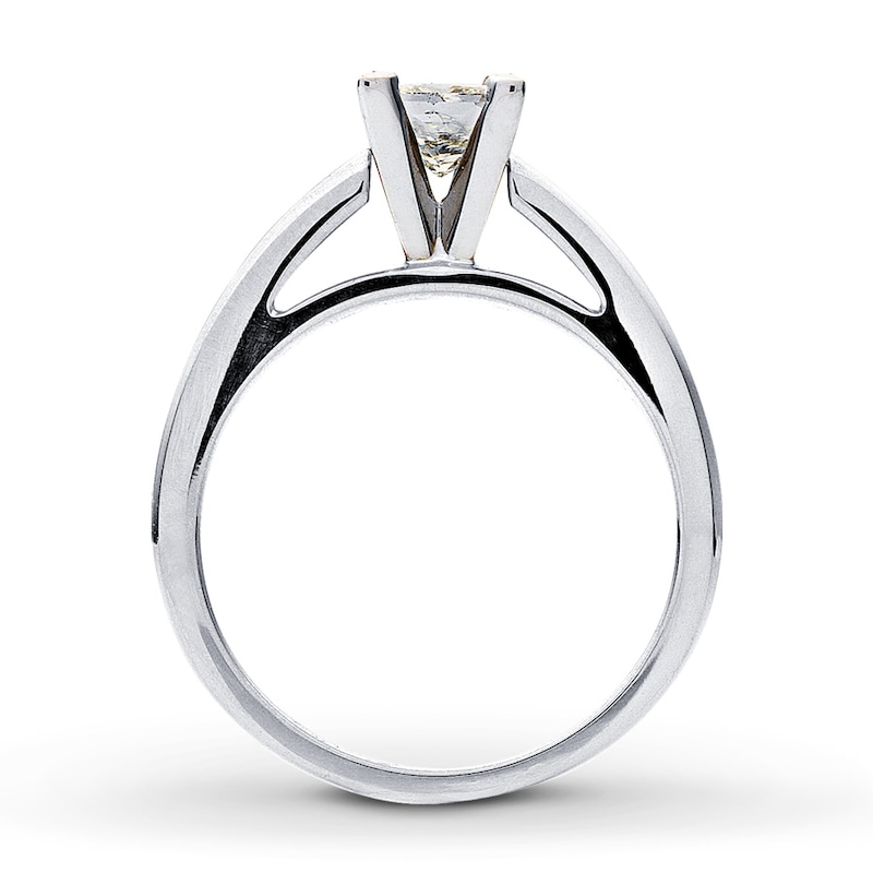 Main Image 2 of Certified Diamond Ring 3/4 carat Princess-cut 14K White Gold (I/I1)