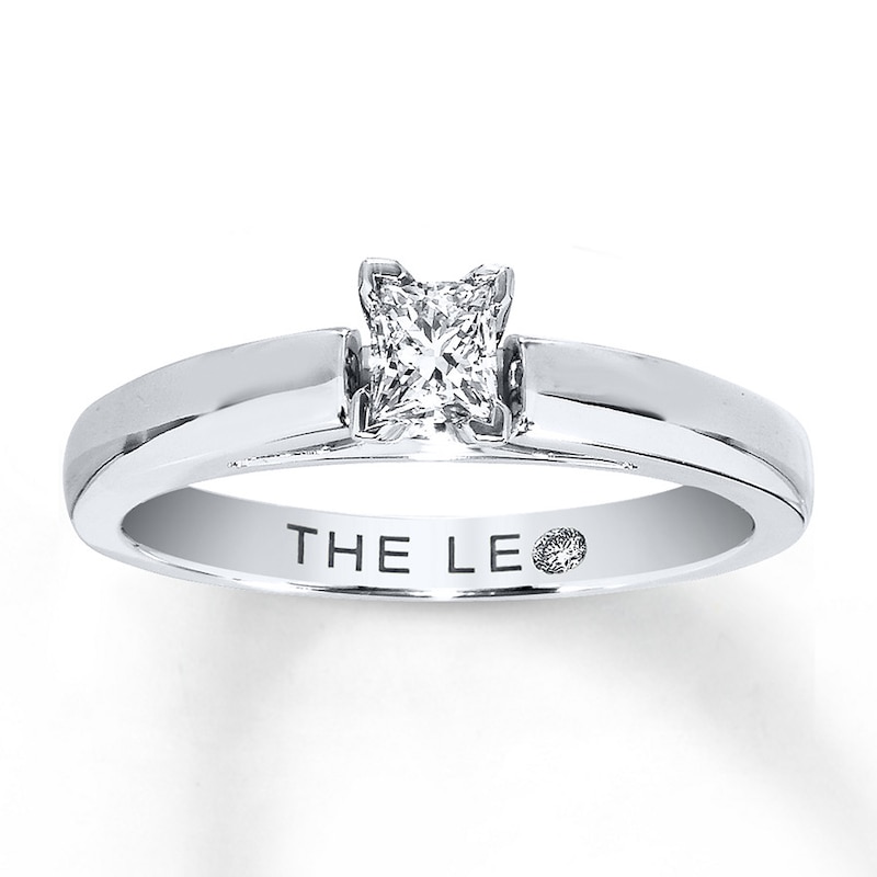 THE LEO Diamond Artisan Ring 1/3 Carat Princess-cut 14K White Gold