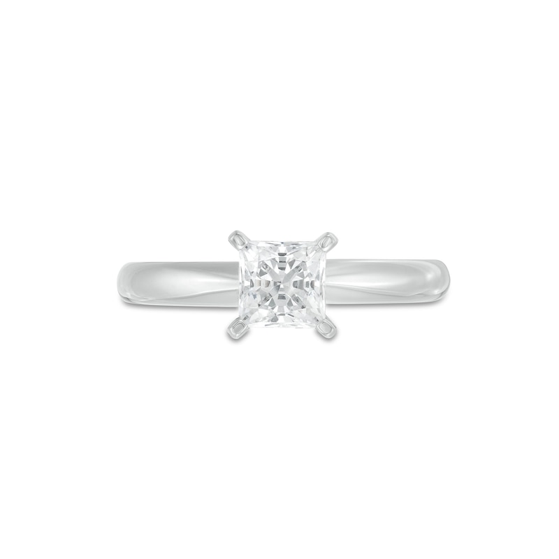 Main Image 4 of Diamond Solitaire Ring 3/4 Carat Princess-Cut 14K White Gold (I/I2)