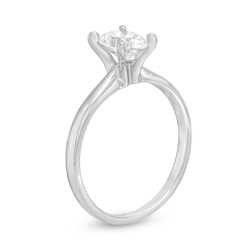 Main Image 3 of Certified Diamond Solitaire Ring 1 ct Oval 14K White Gold (I/I1)