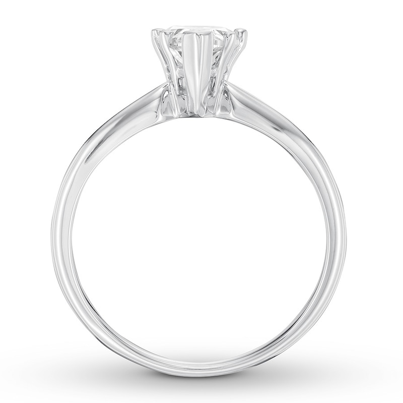 Main Image 2 of Certified Diamond Solitaire 1 ct Pear-shaped 14K White Gold (I/I1)