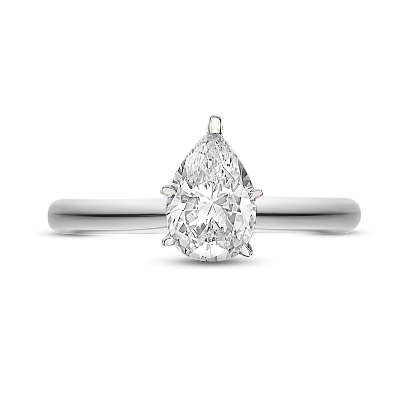 Main Image 3 of Certified Diamond Solitaire 1 ct Pear-shaped 14K White Gold (I/I1)