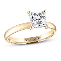 THE LEO Artisan Diamond Solitaire Engagement Ring 1-1/2 ct tw Princess-cut 14K Yellow Gold