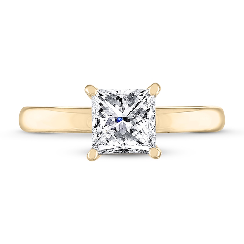 Main Image 2 of THE LEO Artisan Diamond Solitaire Engagement Ring 1-1/2 ct tw Princess-cut 14K Yellow Gold