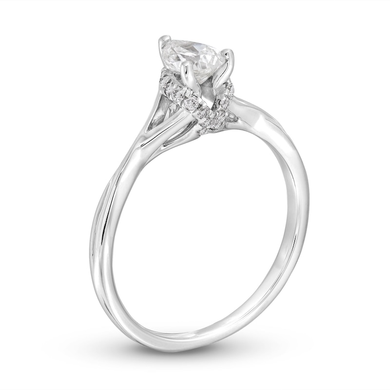 Main Image 2 of Diamond Solitaire Engagement Ring 5/8 ct tw Pear-Shaped 14K White Gold (I/I2)