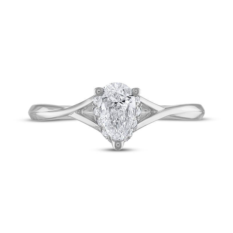 Main Image 3 of Diamond Solitaire Engagement Ring 5/8 ct tw Pear-Shaped 14K White Gold (I/I2)