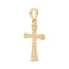 Thumbnail Image 2 of Men's Diamond-Cut Rounded Edge Cross Charm 14K Yellow Gold