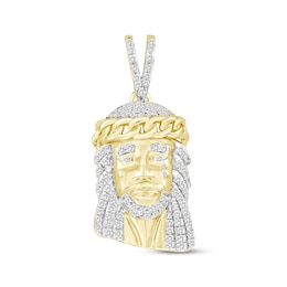 Men's Diamond Jesus Charm 1/4 ct tw 10K Yellow Gold