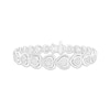 Thumbnail Image 1 of Round-Cut Multi-Diamond Center Heart Link Bracelet 1 ct tw Sterling Silver 7.25”